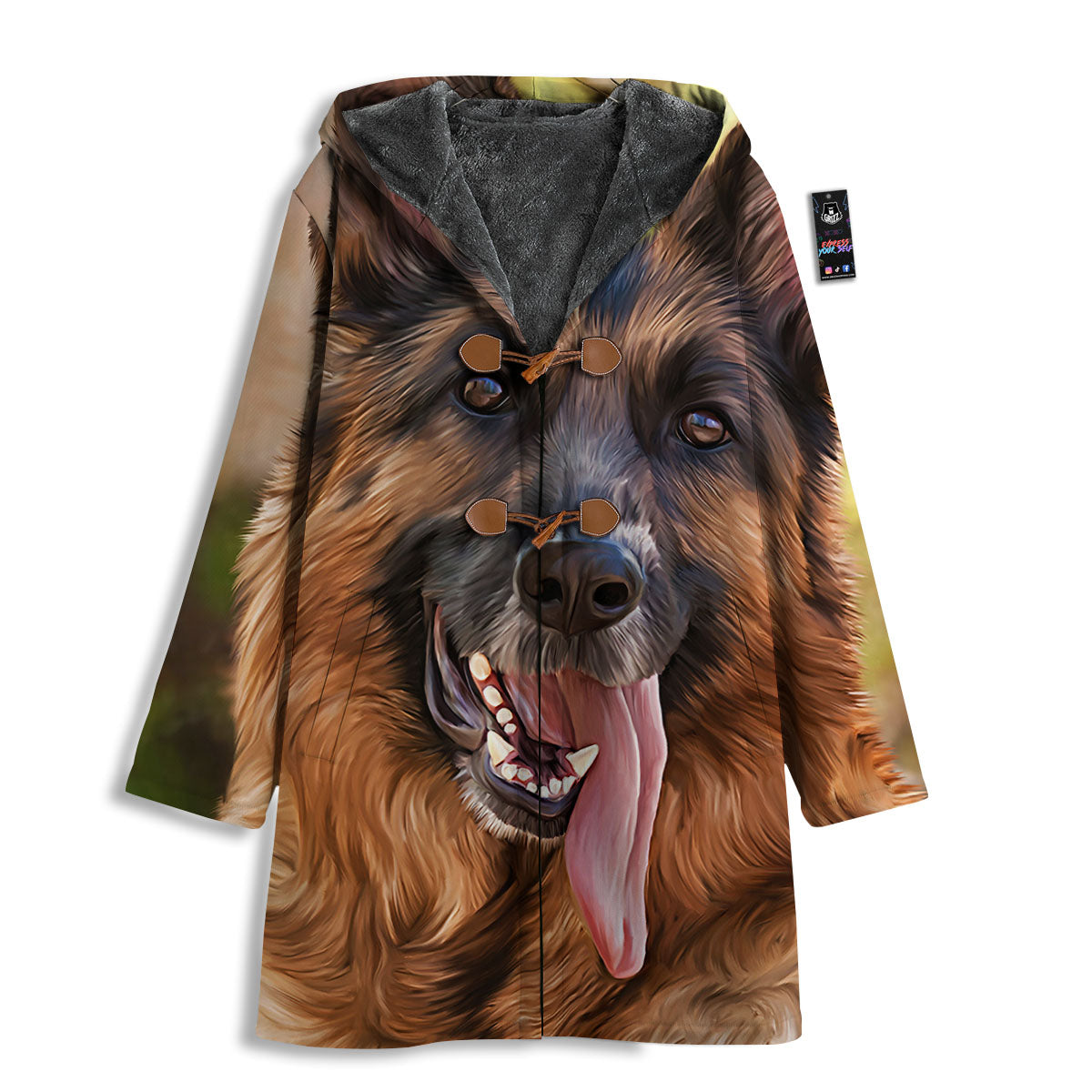 German Shepherd Portrait Vintage Print Men's Windbreaker Jacket-grizzshop