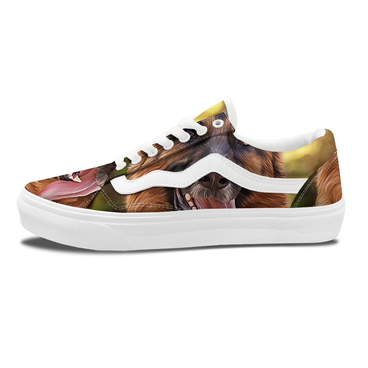 German Shepherd Portrait Vintage Print Skate Shoes-grizzshop