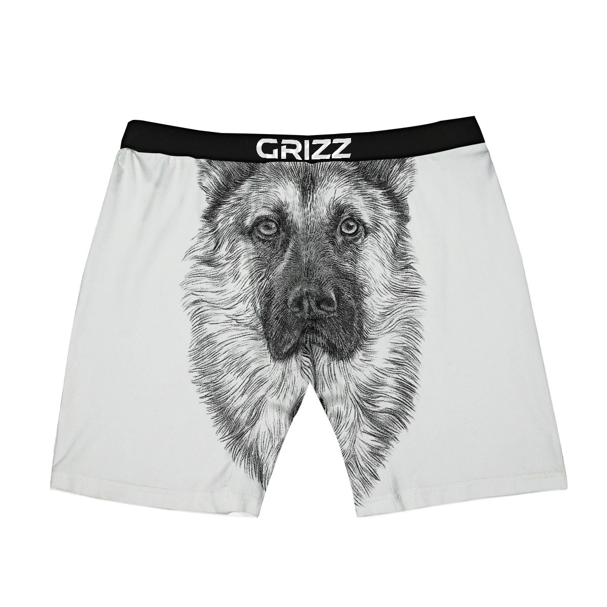 German Shepherd White And Black Print Boxer Briefs-grizzshop