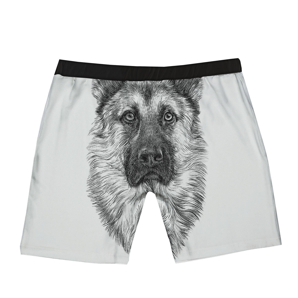 German Shepherd White And Black Print Boxer Briefs-grizzshop