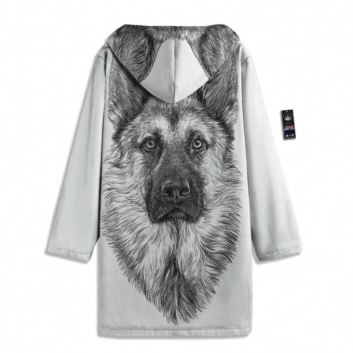 German Shepherd White And Black Print Men's Windbreaker Jacket-grizzshop