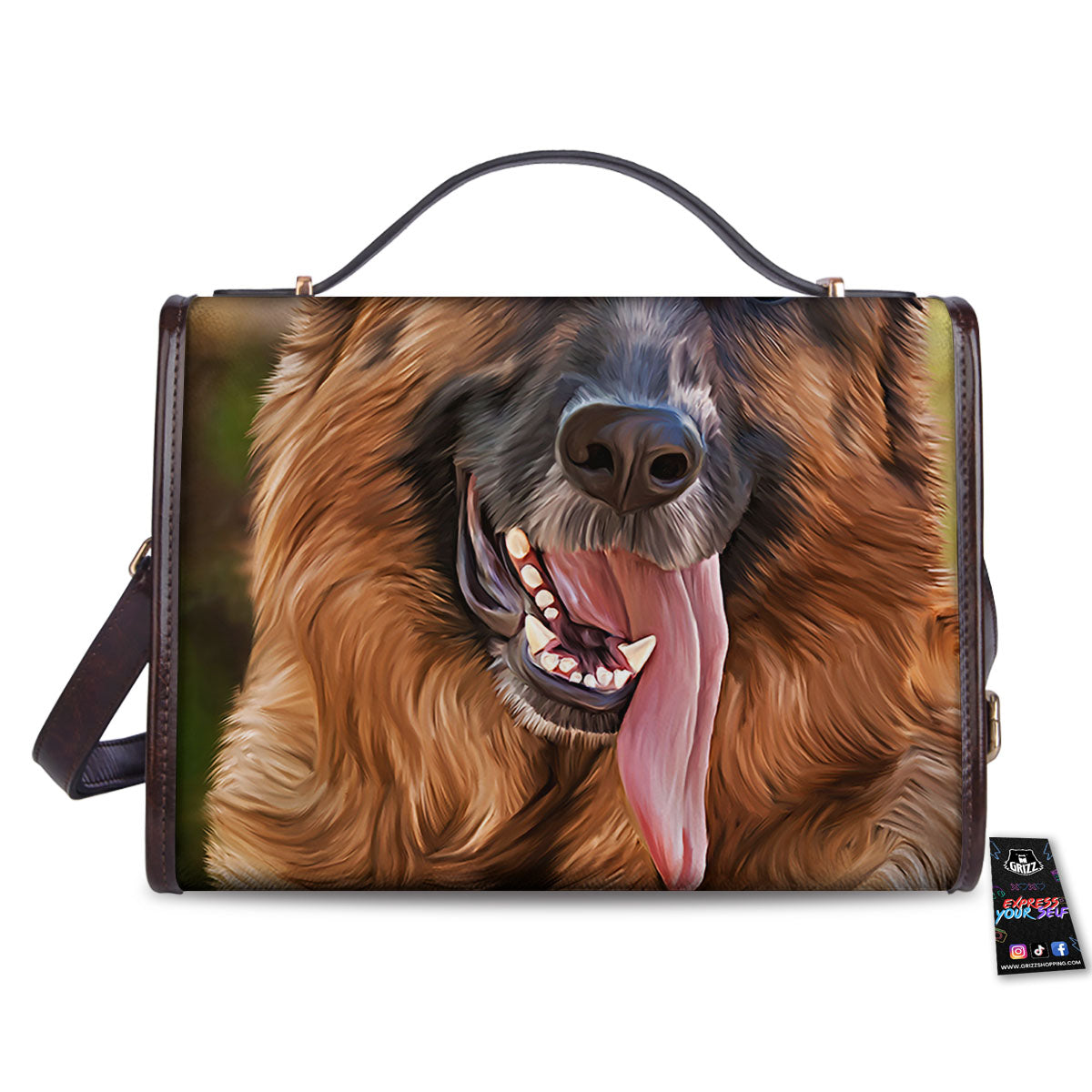 German Shepherd Portrait Vintage Print Women's Satchel Bag