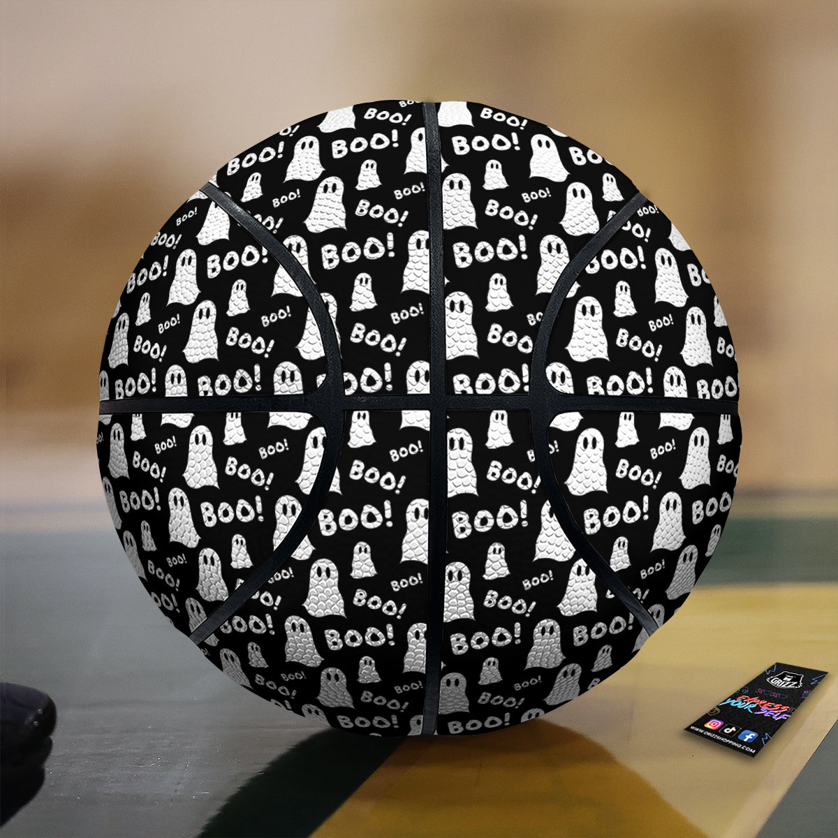 Ghost Cartoon Print Pattern Basketball-grizzshop
