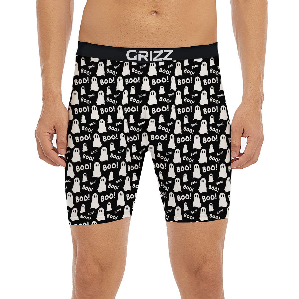Ghost Cartoon Print Pattern Boxer Briefs-grizzshop