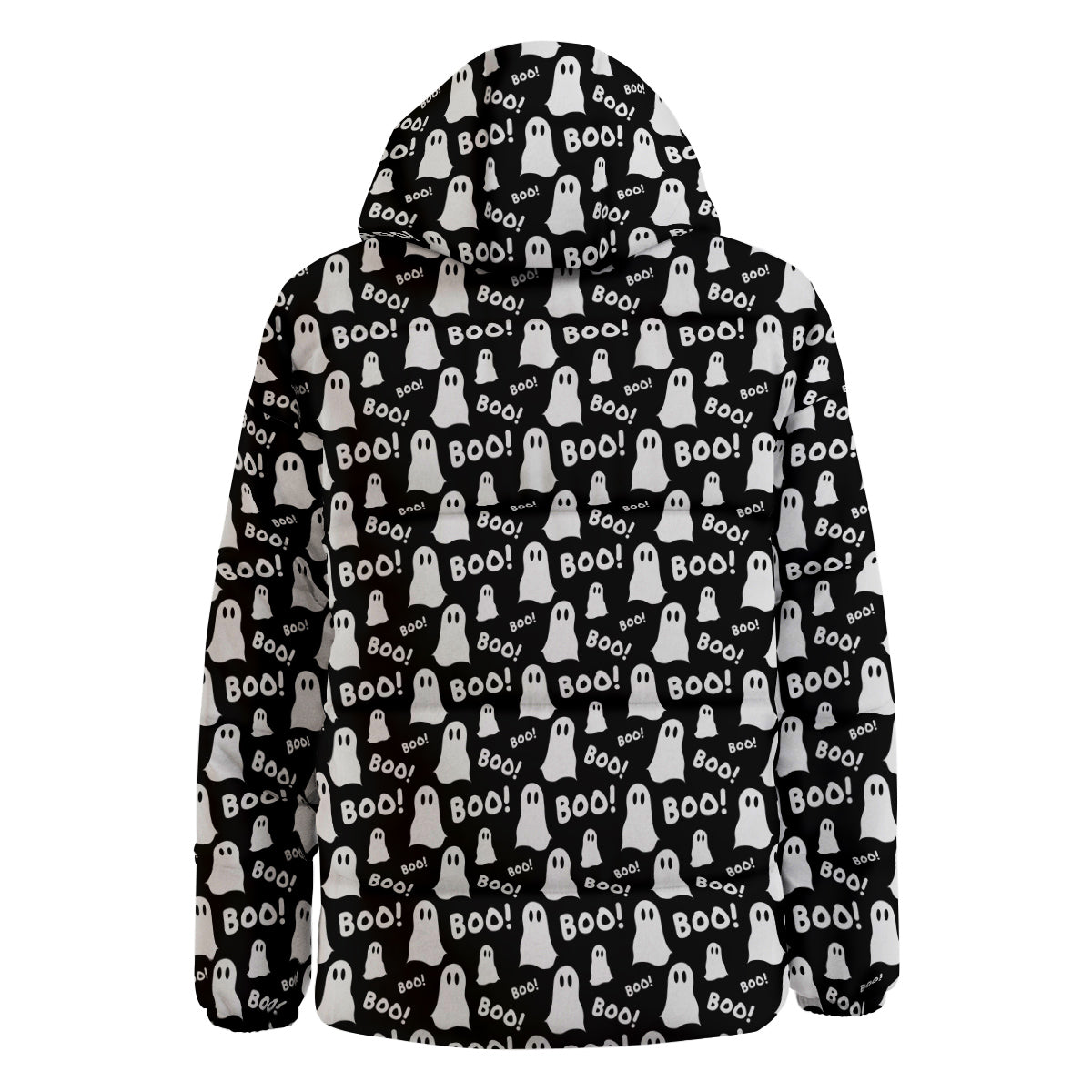 Ghost Cartoon Print Pattern Down Jacket-grizzshop