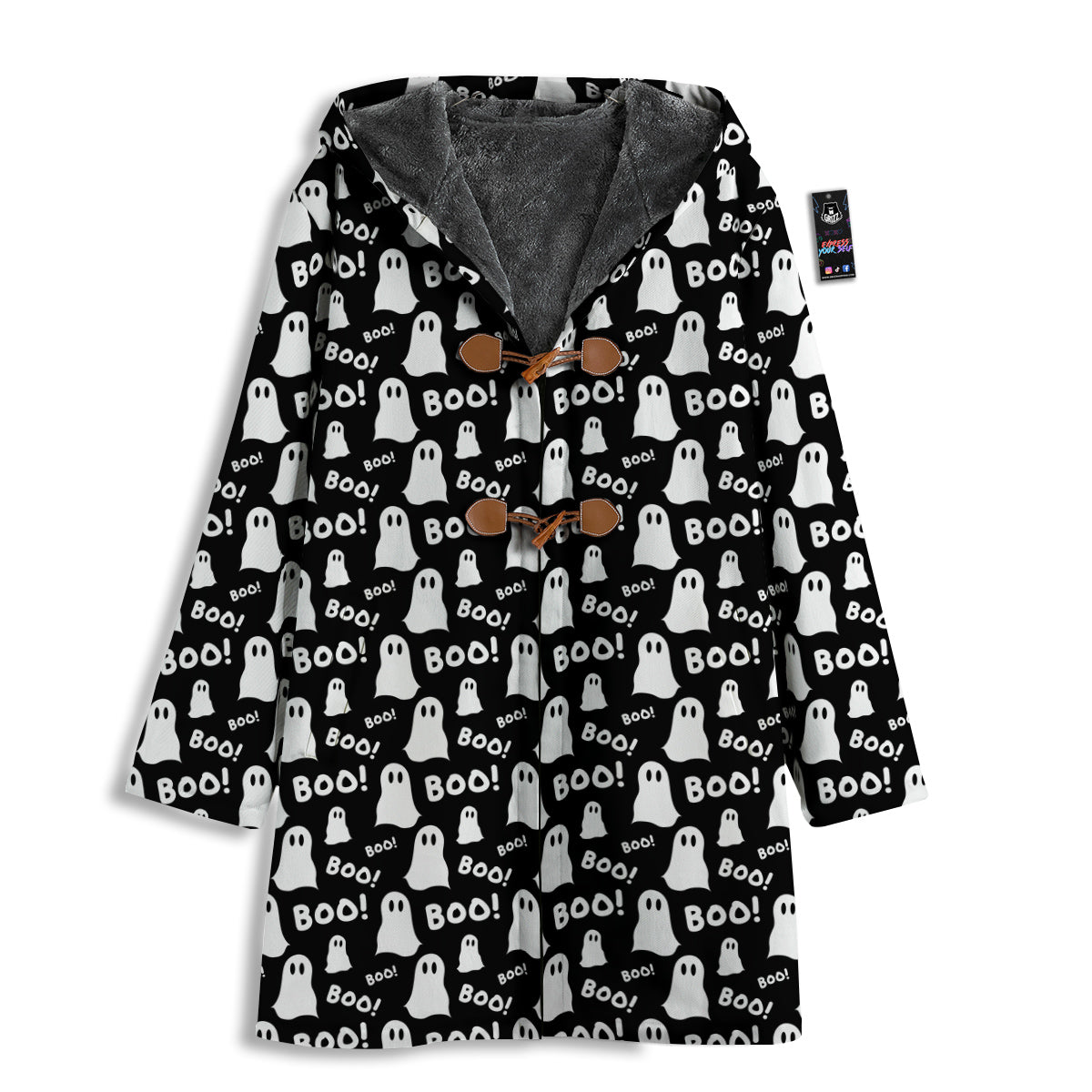 Ghost Cartoon Print Pattern Men's Windbreaker Jacket-grizzshop