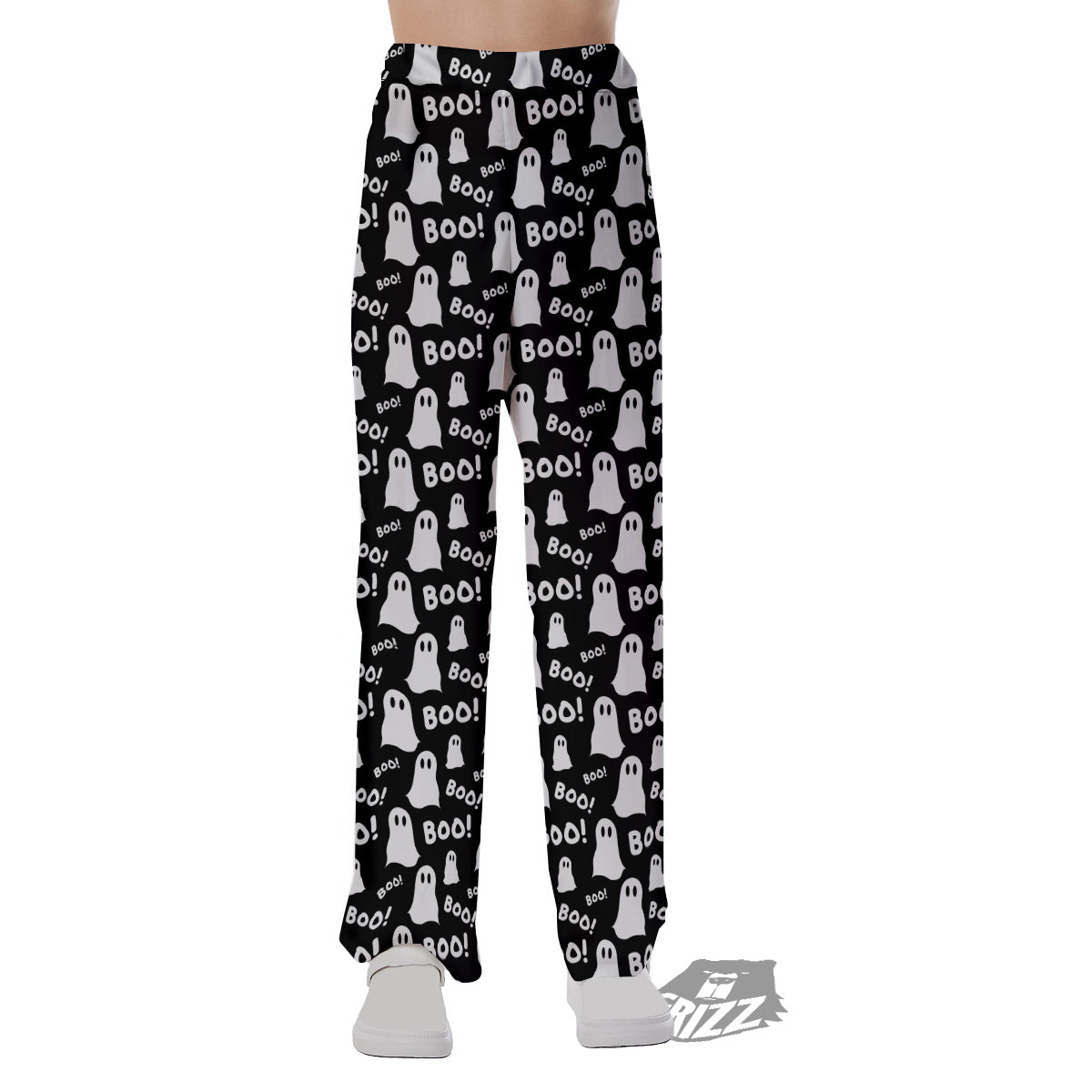 Ghost Cartoon Print Pattern Pajama Pants-grizzshop