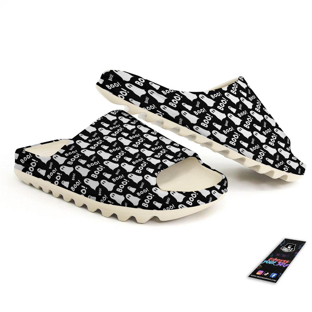 Ghost Cartoon Print Pattern Sandals-grizzshop