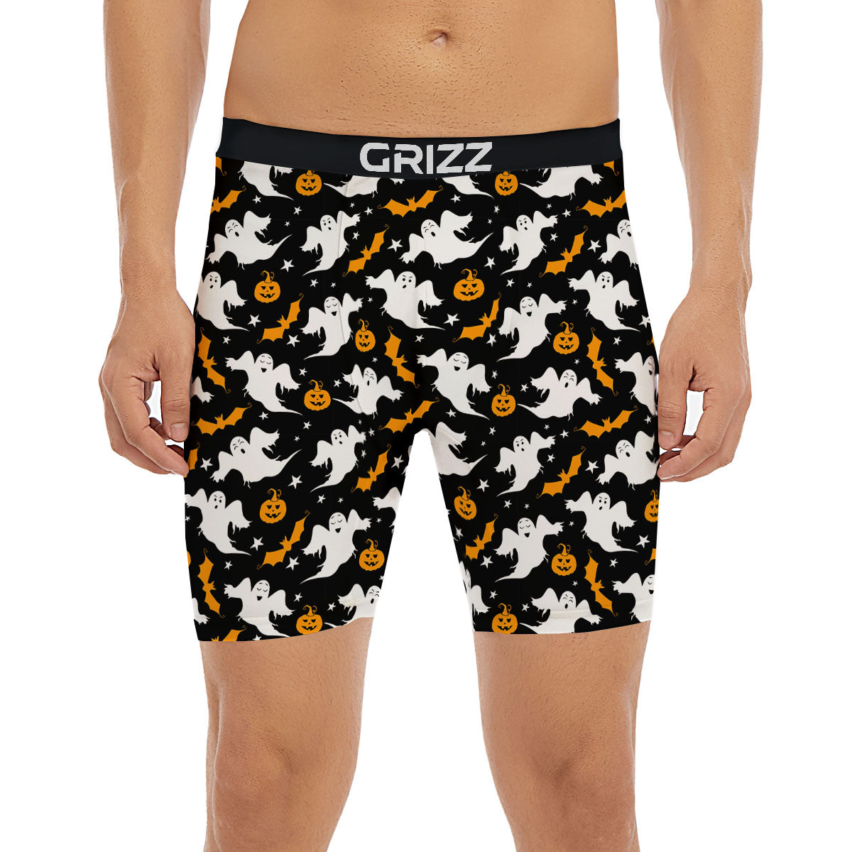 Ghost Halloween Print Pattern Boxer Briefs-grizzshop