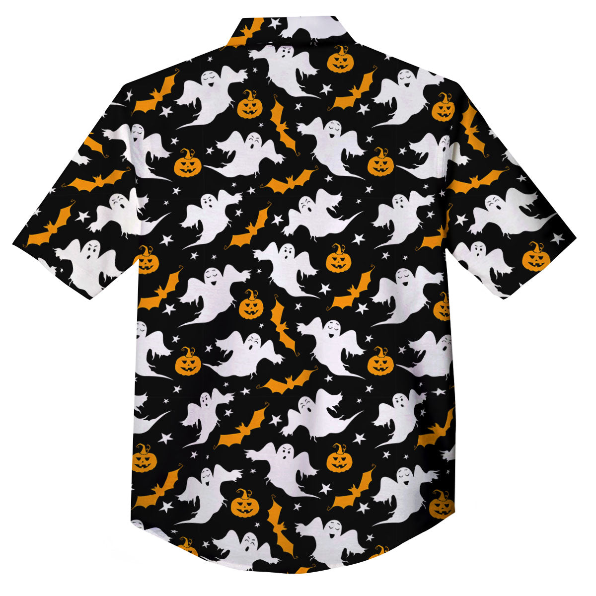 Ghost Halloween Print Pattern Button Up Shirt-grizzshop