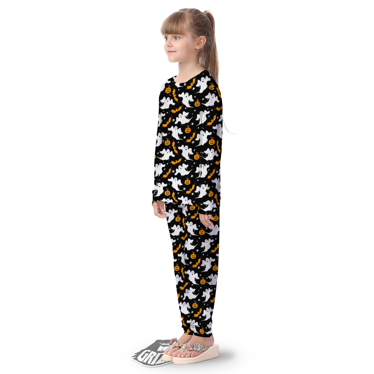 Ghost Halloween Print Pattern Kid's Pajamas-grizzshop