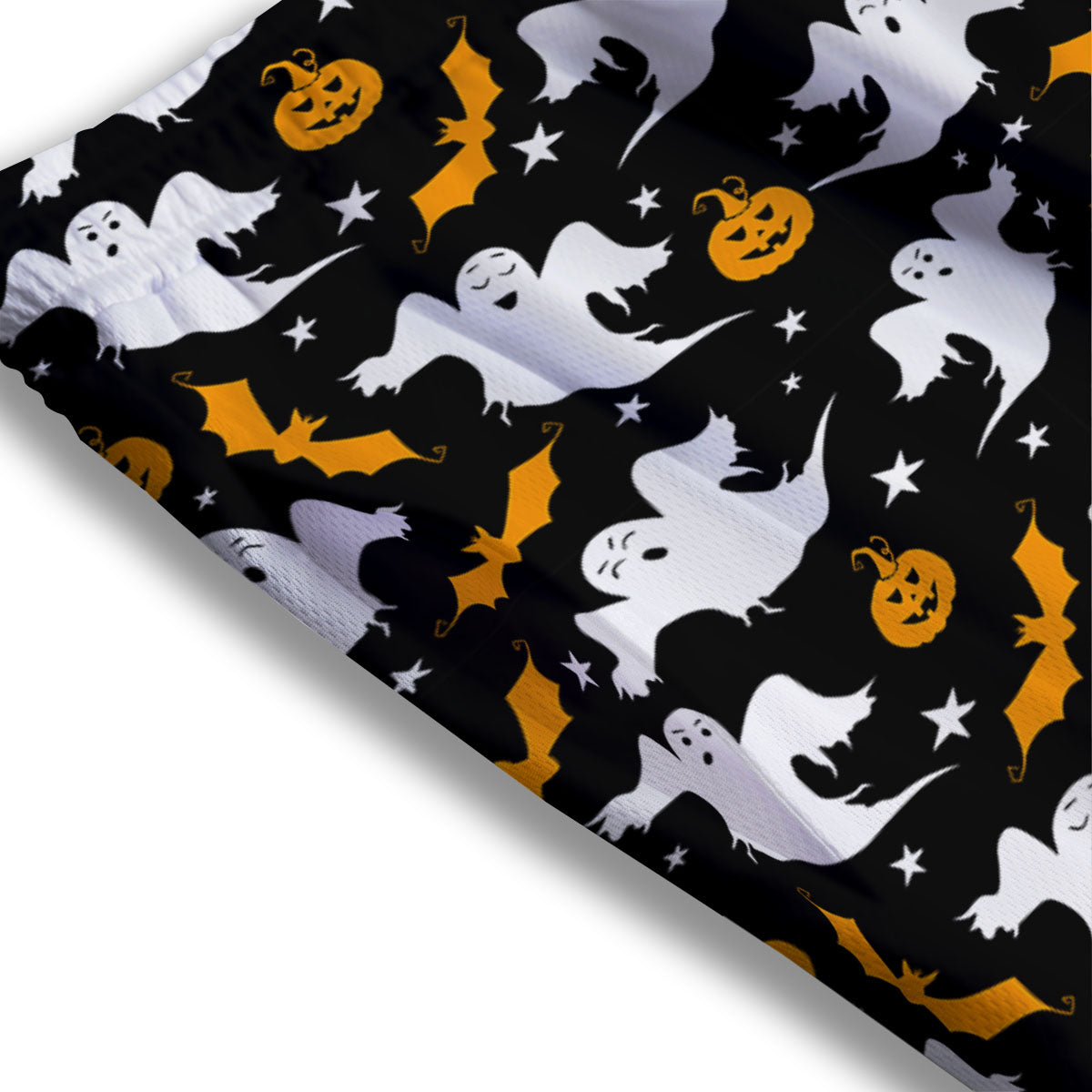 Ghost Halloween Print Pattern Mesh Shorts