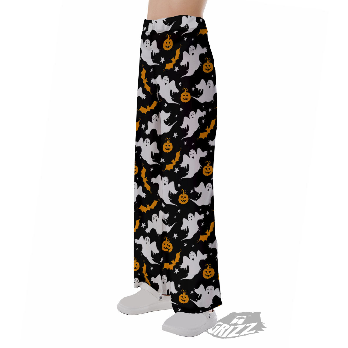 Ghost Halloween Print Pattern Pajama Pants-grizzshop