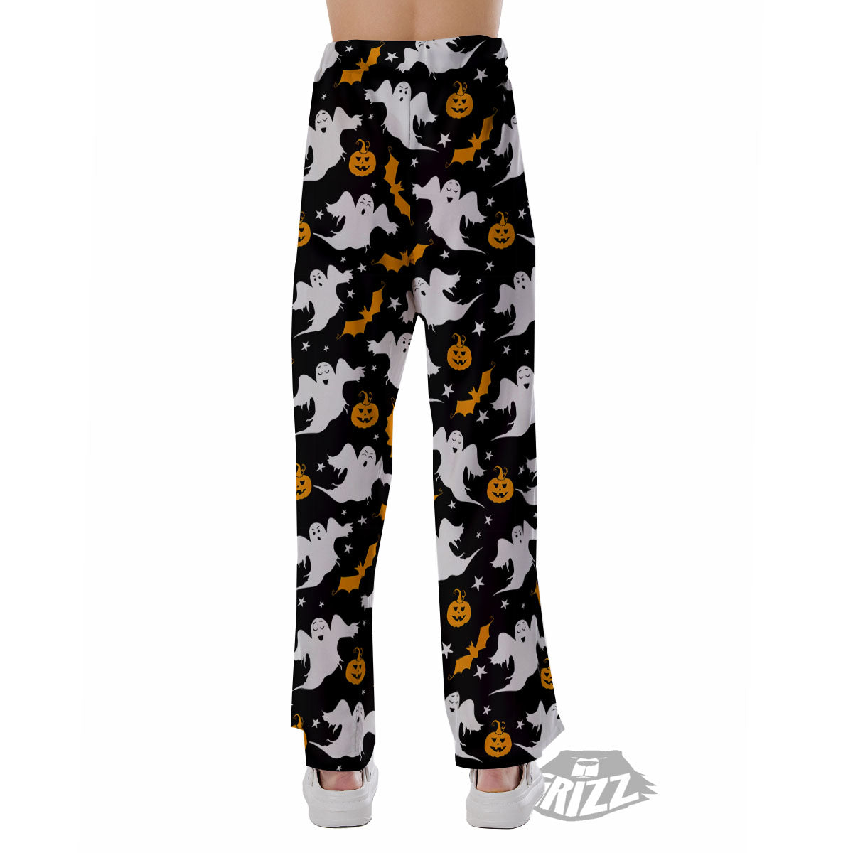 Ghost Halloween Print Pattern Pajama Pants-grizzshop