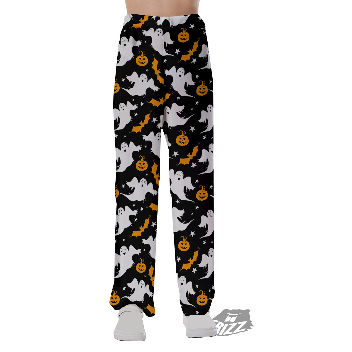 Ghost Halloween Print Pattern Pajama Pants-grizzshop