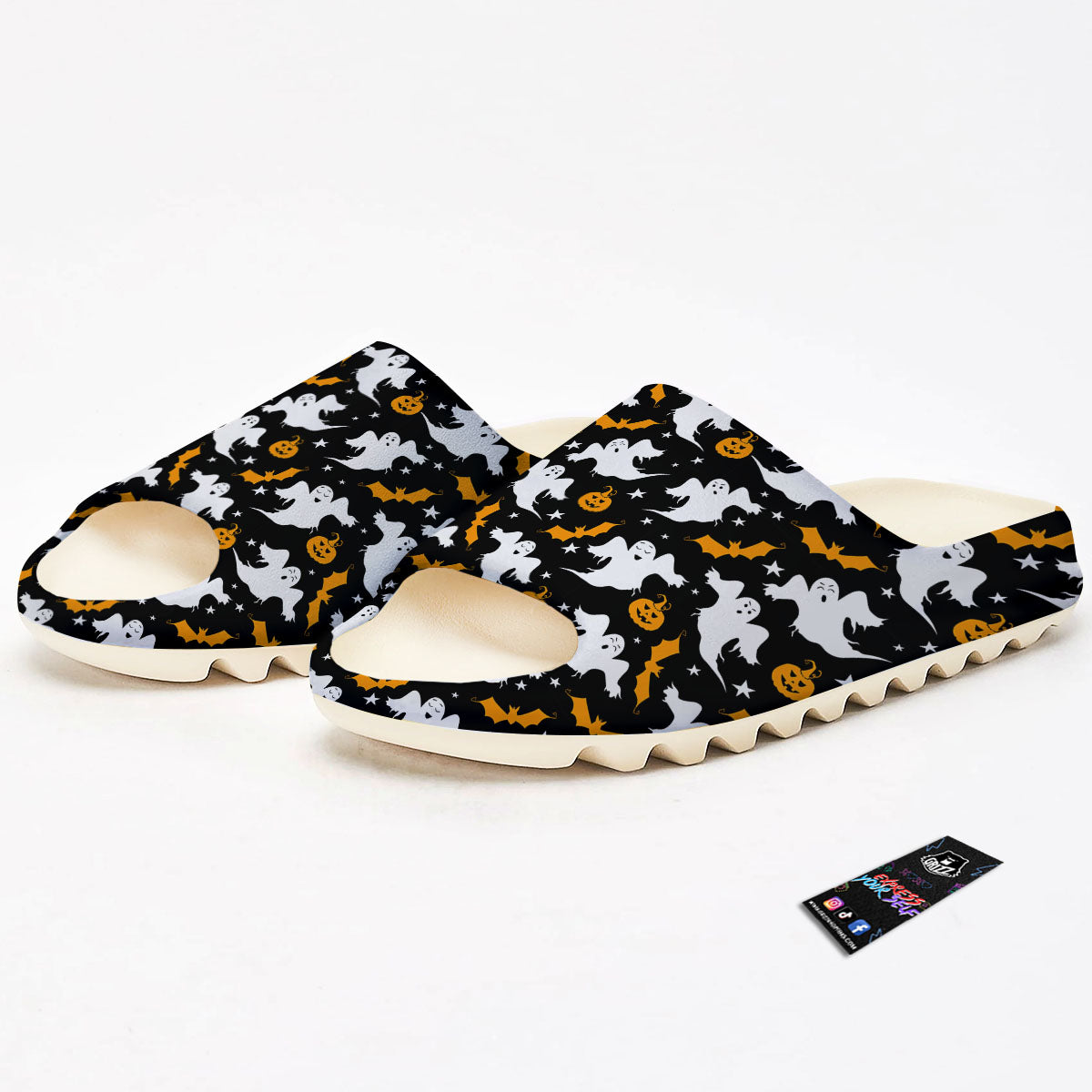 Ghost Halloween Print Pattern Sandals-grizzshop