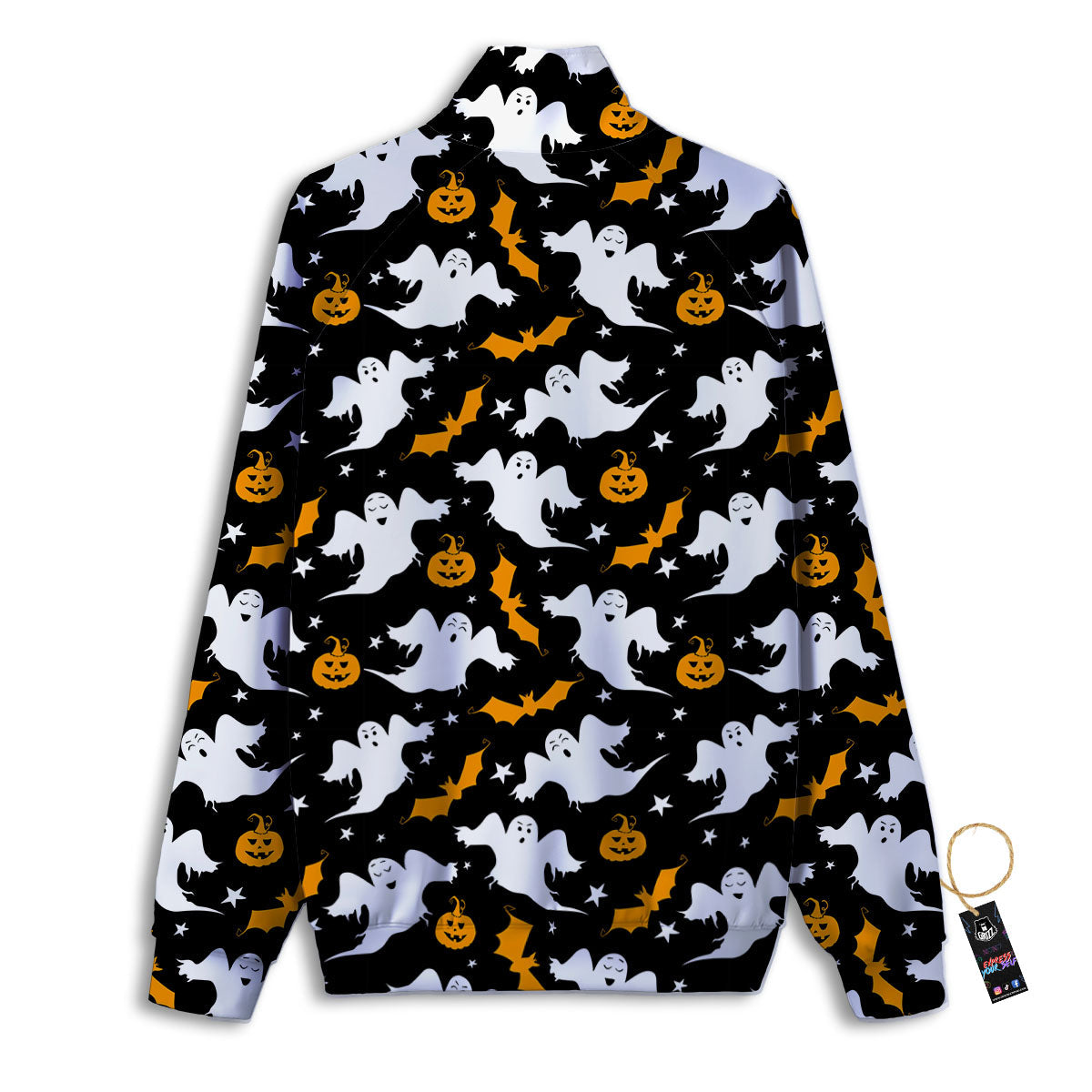 Ghost Halloween Print Pattern Track Jacket-grizzshop