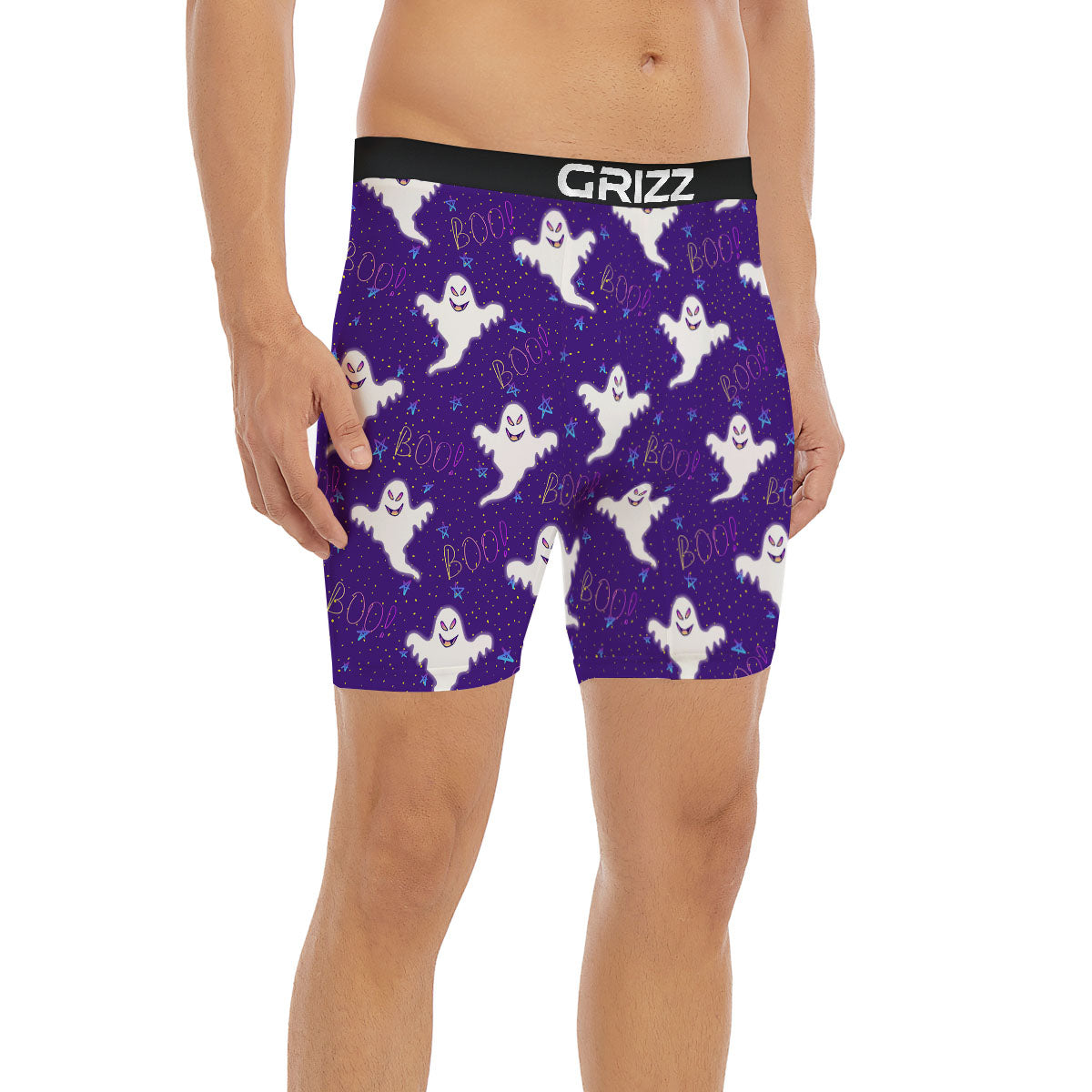 Ghost Happy Halloween Print Pattern Boxer Briefs-grizzshop