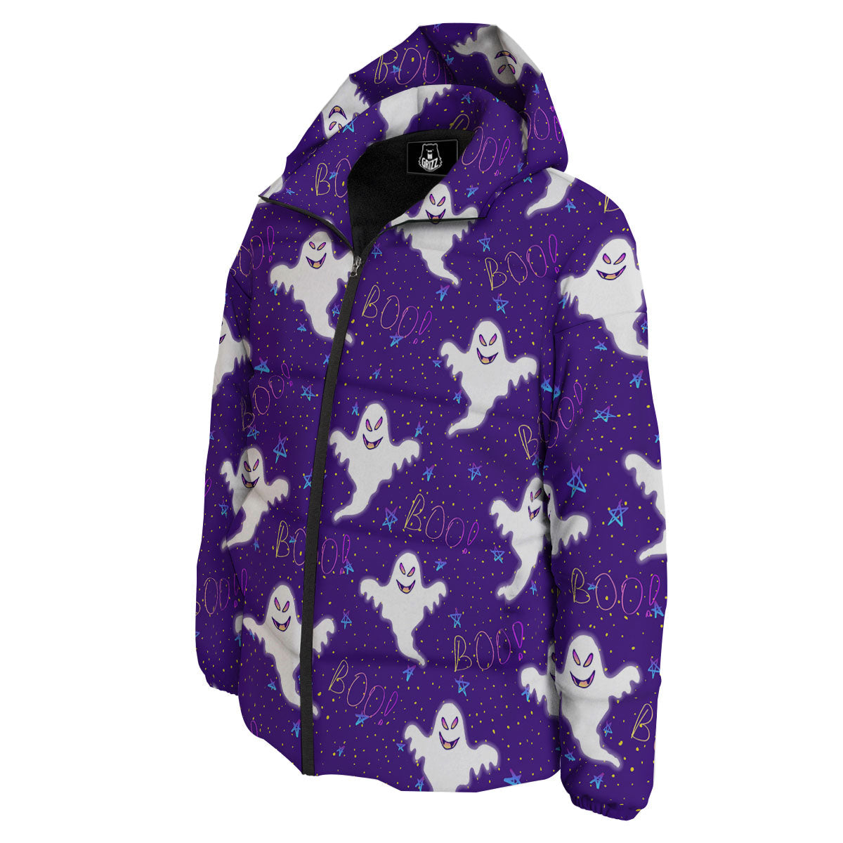 Ghost Happy Halloween Print Pattern Down Jacket-grizzshop