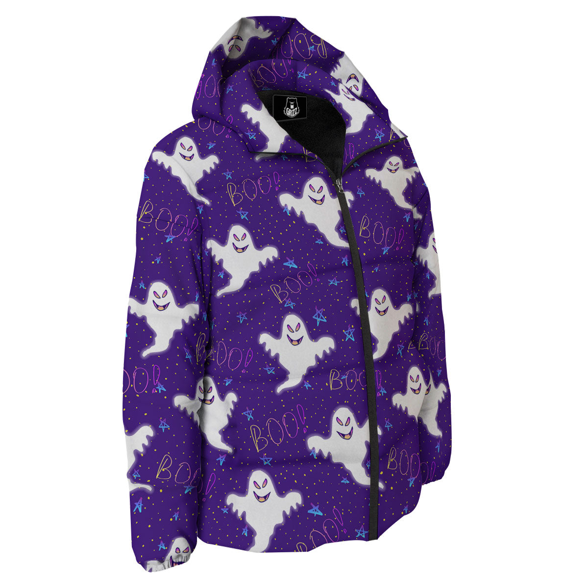 Ghost Happy Halloween Print Pattern Down Jacket-grizzshop