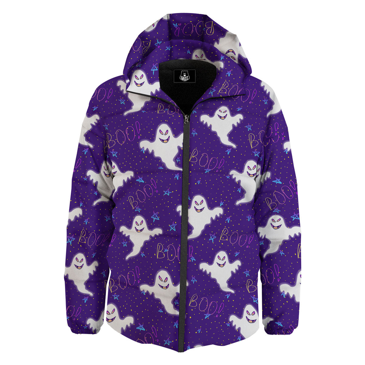 Ghost Happy Halloween Print Pattern Down Jacket-grizzshop