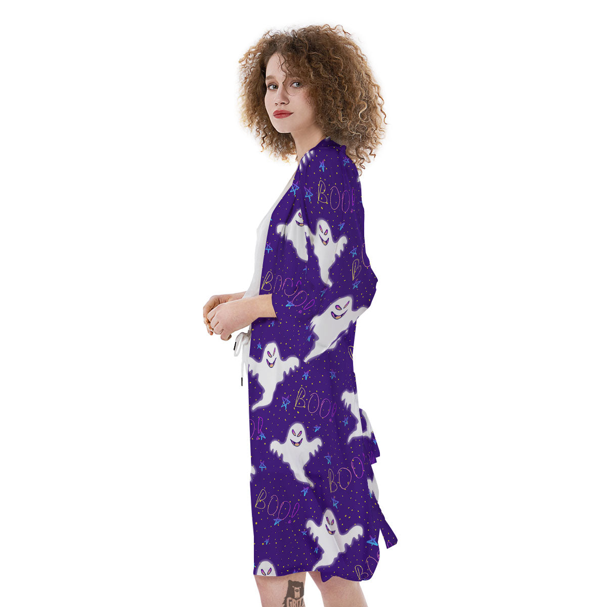 Ghost Happy Halloween Print Pattern Kimono-grizzshop