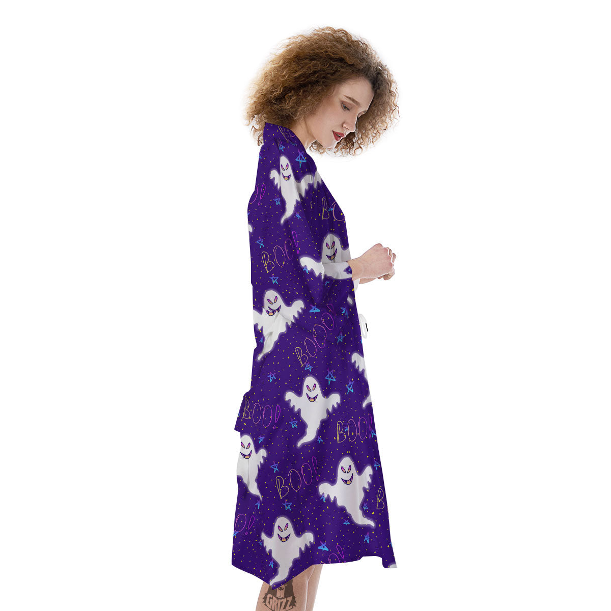 Ghost Happy Halloween Print Pattern Kimono-grizzshop