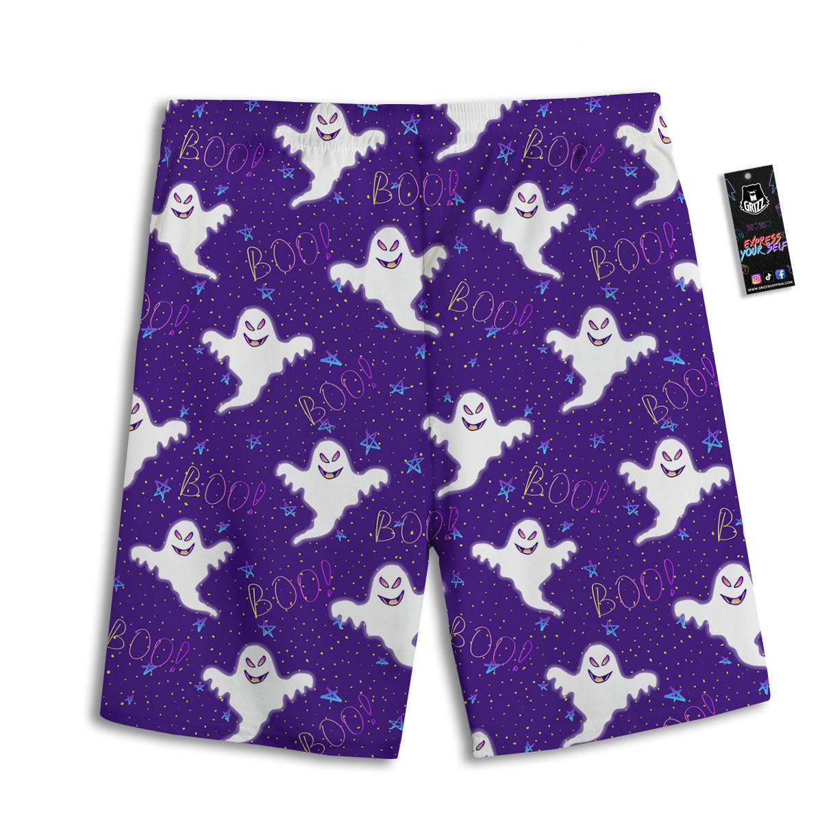 Ghost Happy Halloween Print Pattern Men's Athletic Shorts