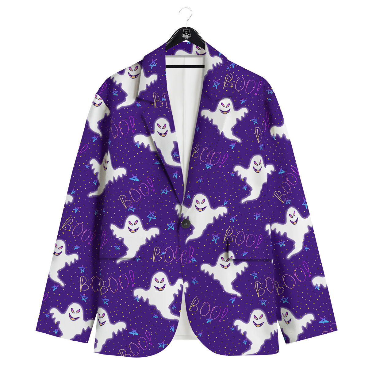 Ghost Happy Halloween Print Pattern Men's Sport Coat-grizzshop