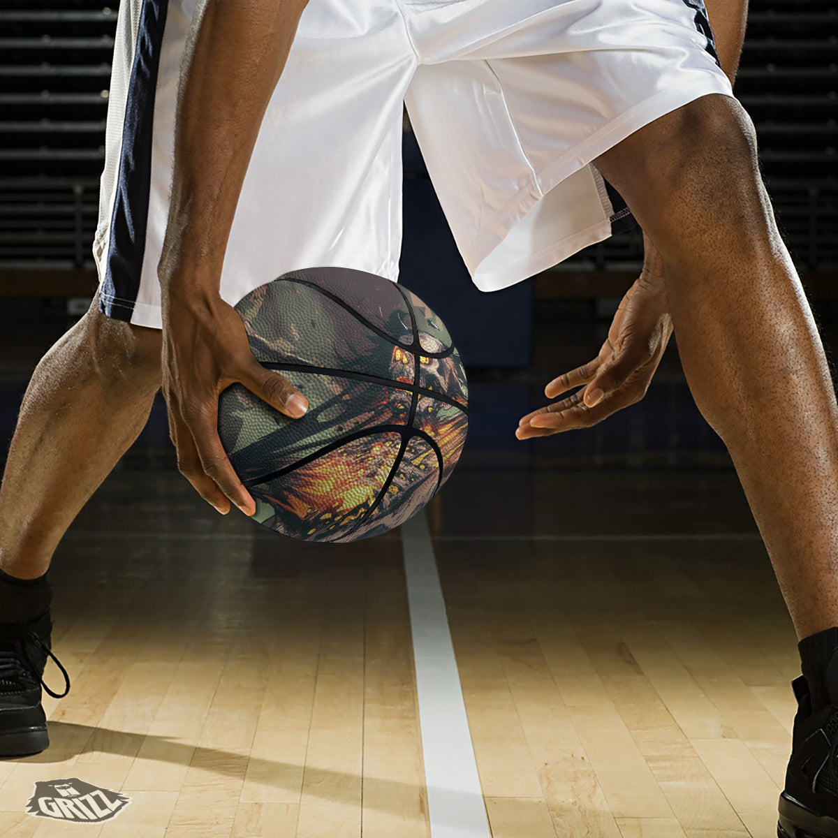 Ghost Skeleton Print Basketball-grizzshop
