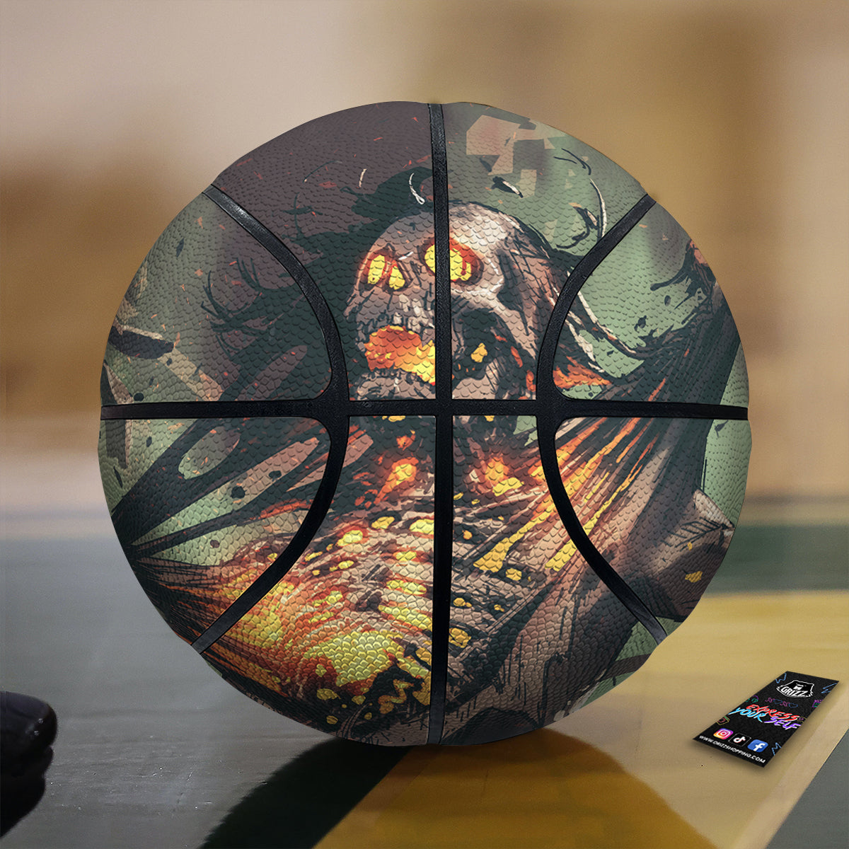 Ghost Skeleton Print Basketball-grizzshop