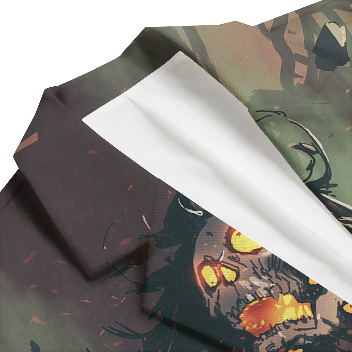 Ghost Skeleton Print Men's Blazer-grizzshop