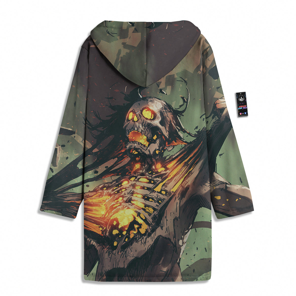 Ghost Skeleton Print Men's Windbreaker Jacket-grizzshop