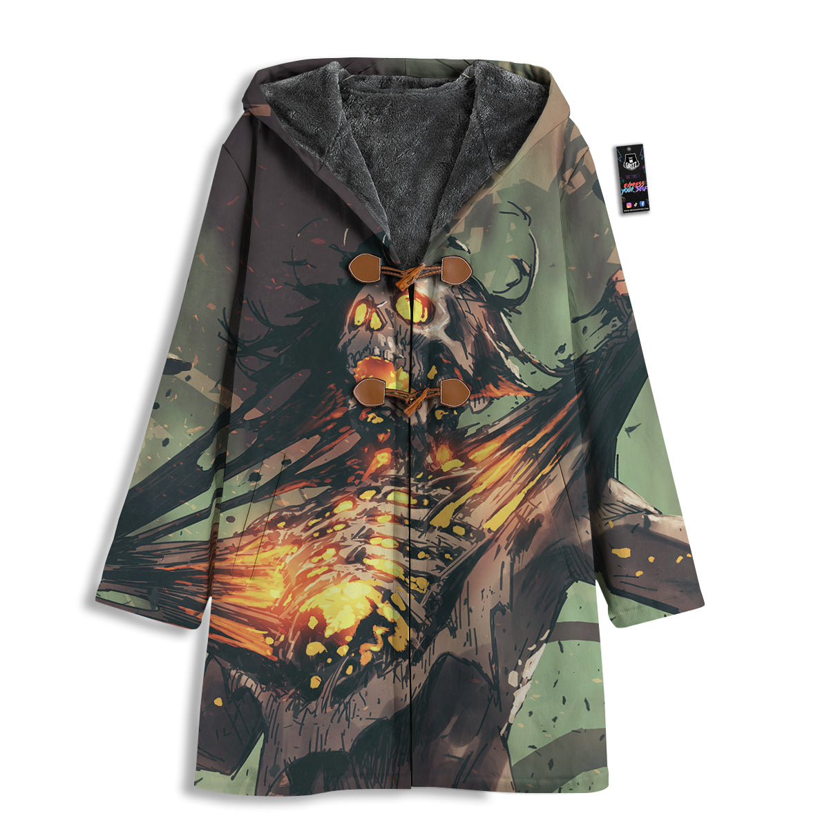 Ghost Skeleton Print Men's Windbreaker Jacket-grizzshop