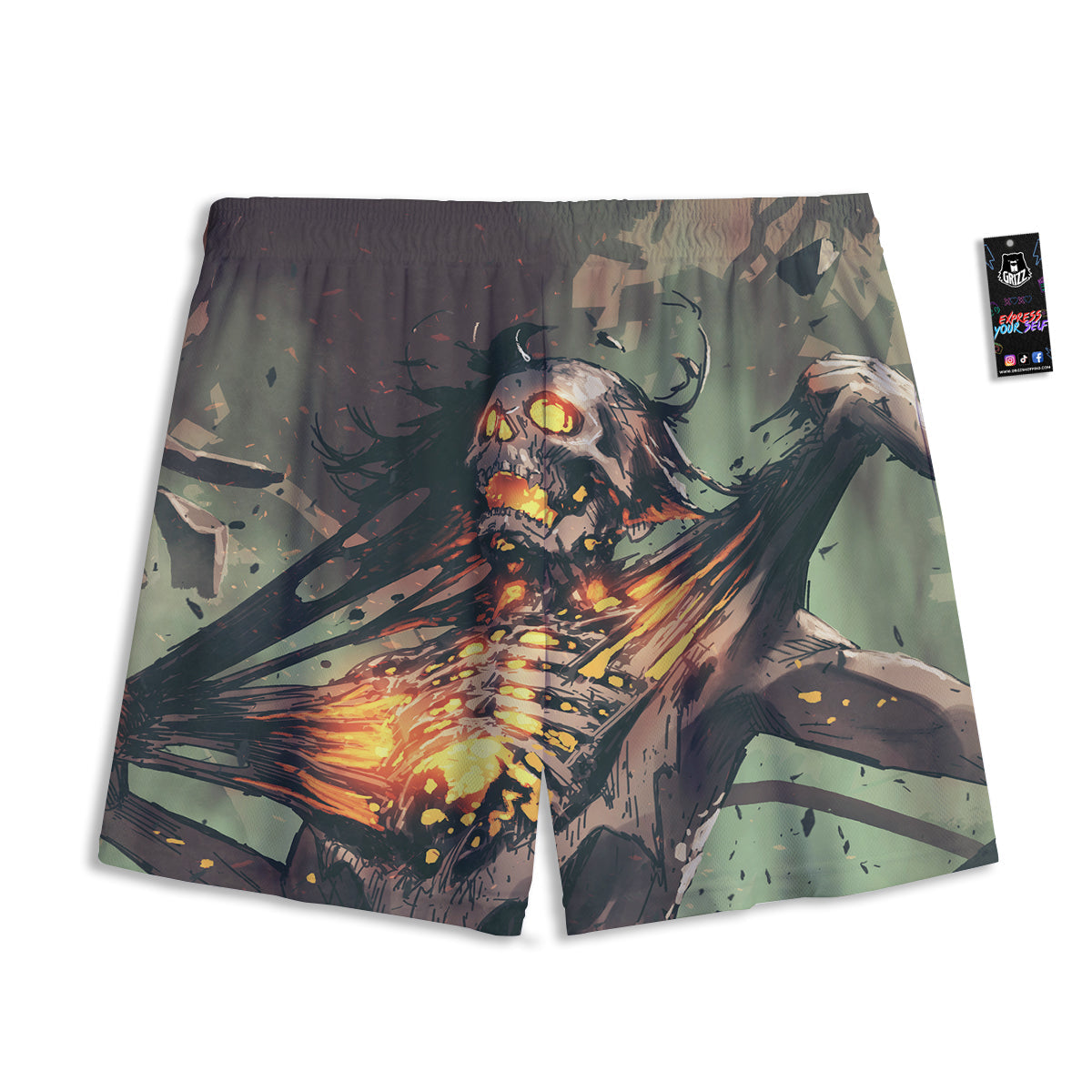 Kaleidoscope Gold Print Mesh Shorts