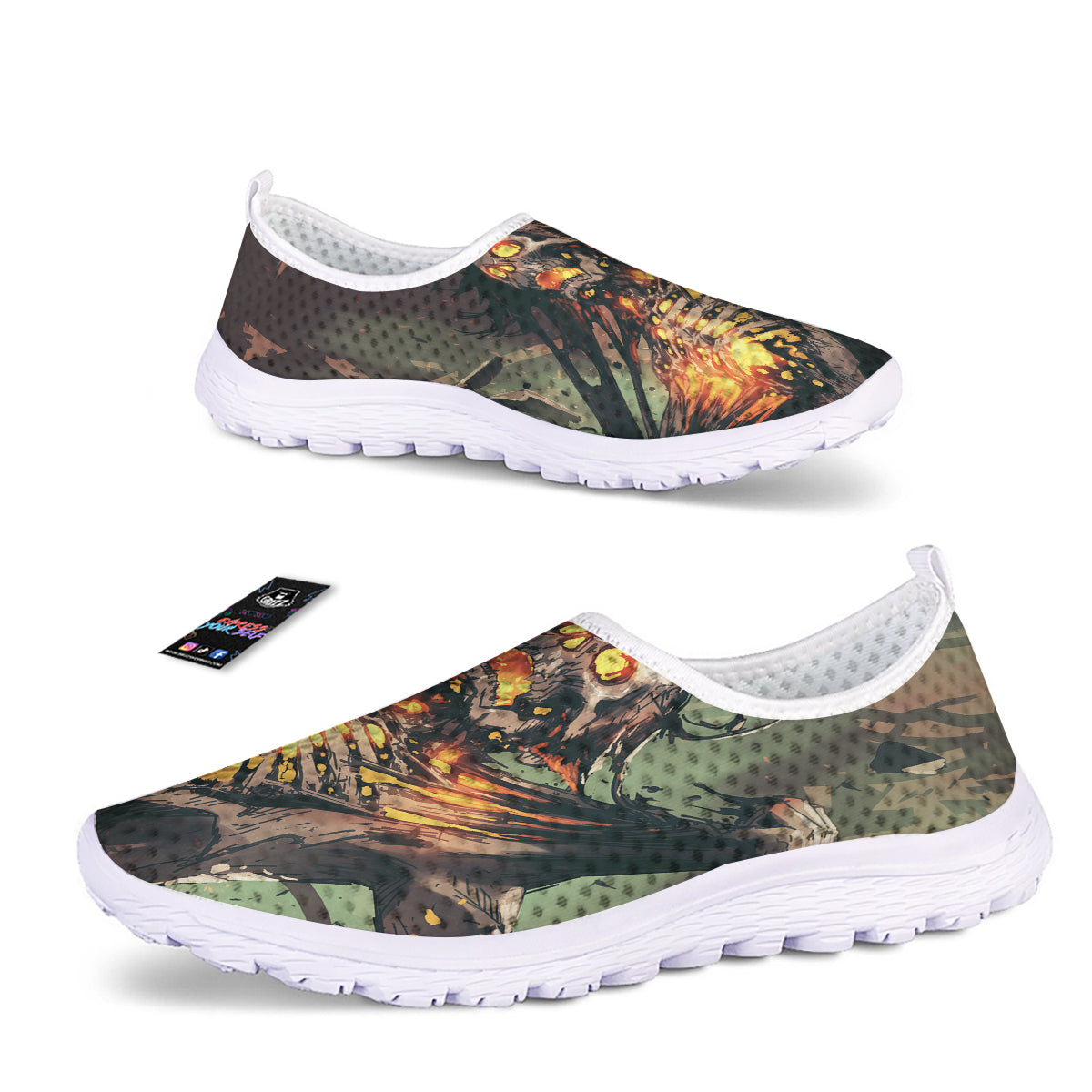 Ghost Skeleton Print Nurse Shoes-grizzshop