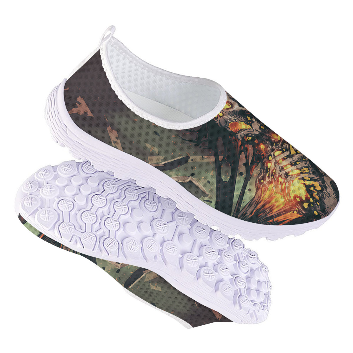 Ghost Skeleton Print Nurse Shoes-grizzshop