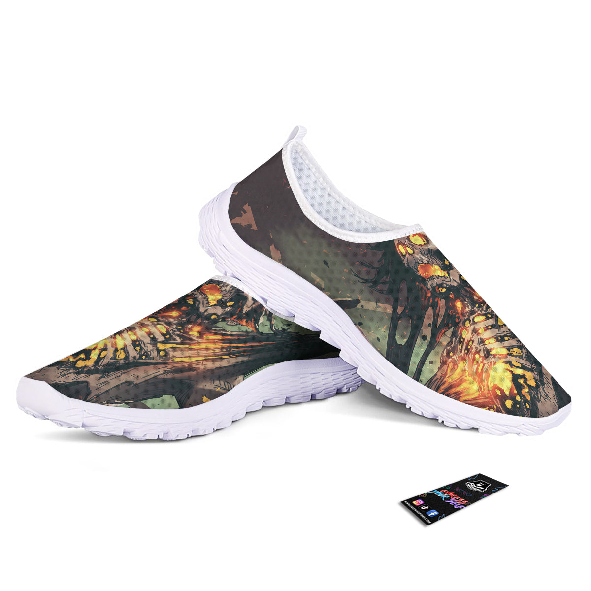 Ghost Skeleton Print Nurse Shoes-grizzshop