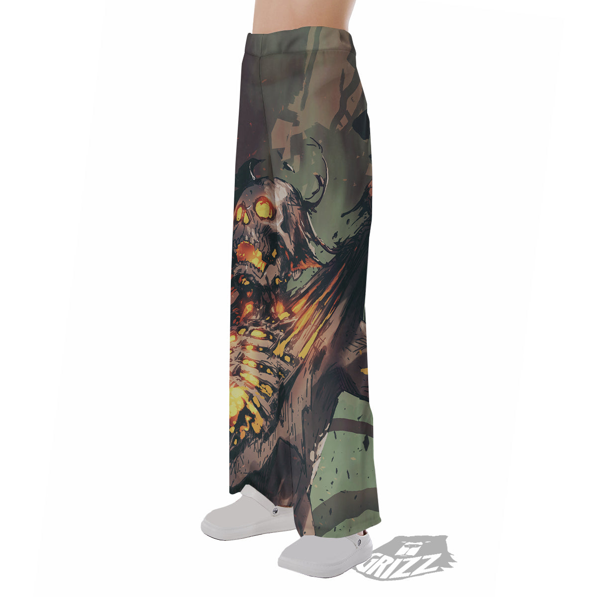 Ghost Skeleton Print Pajama Pants-grizzshop