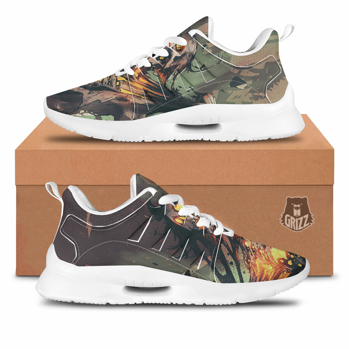 Ghost Skeleton Print Tennis Shoes-grizzshop
