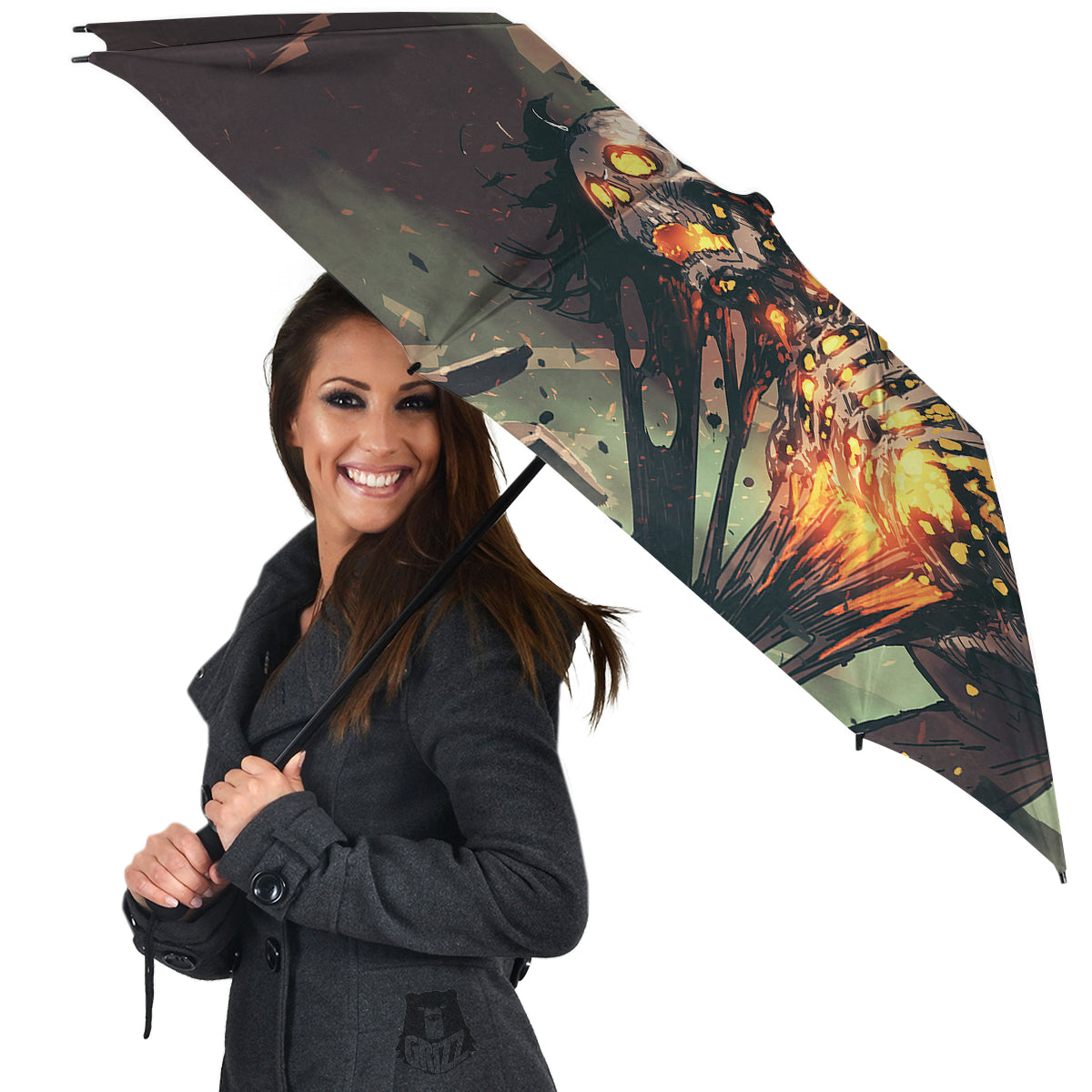 Ghost Skeleton Print Umbrella-grizzshop