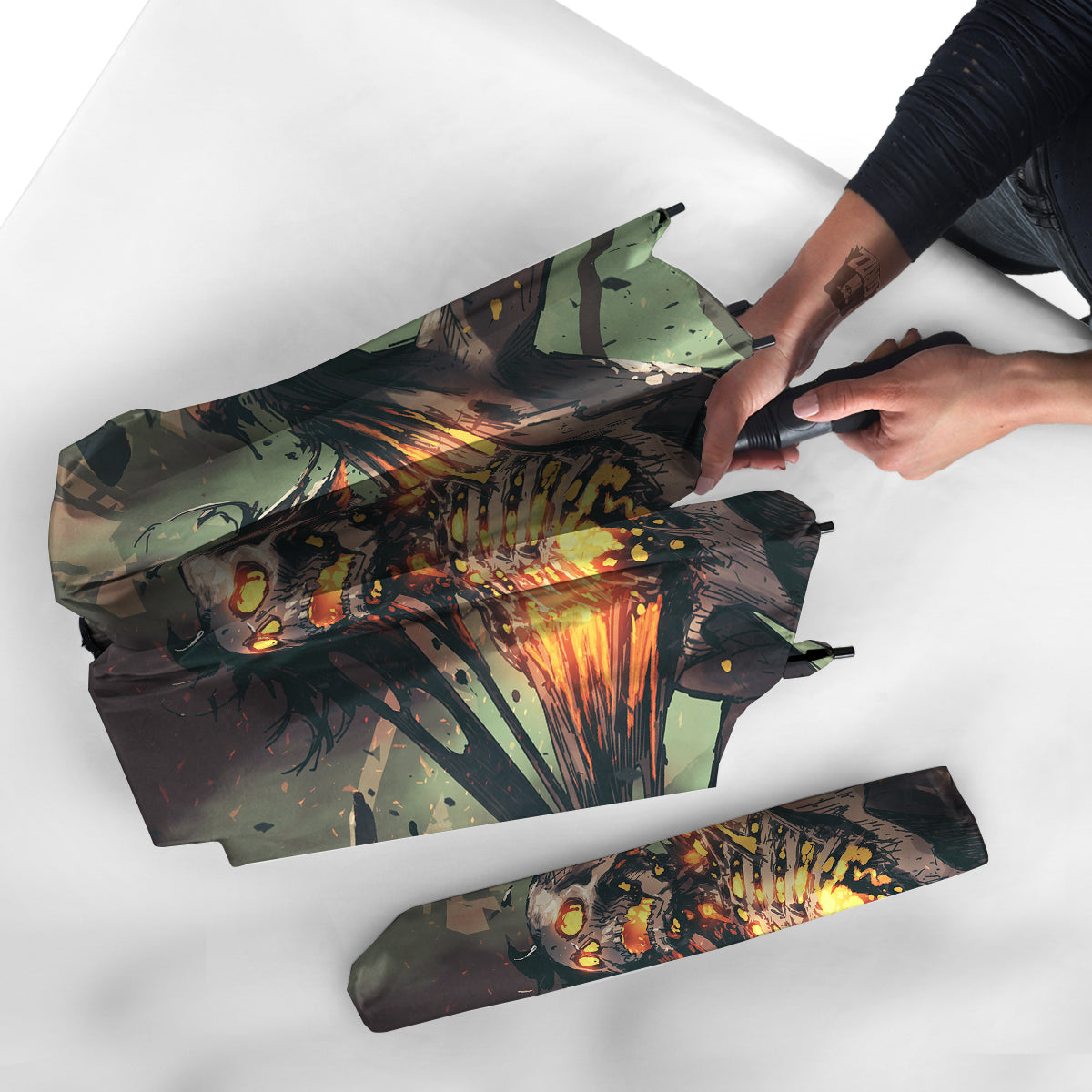 Ghost Skeleton Print Umbrella-grizzshop