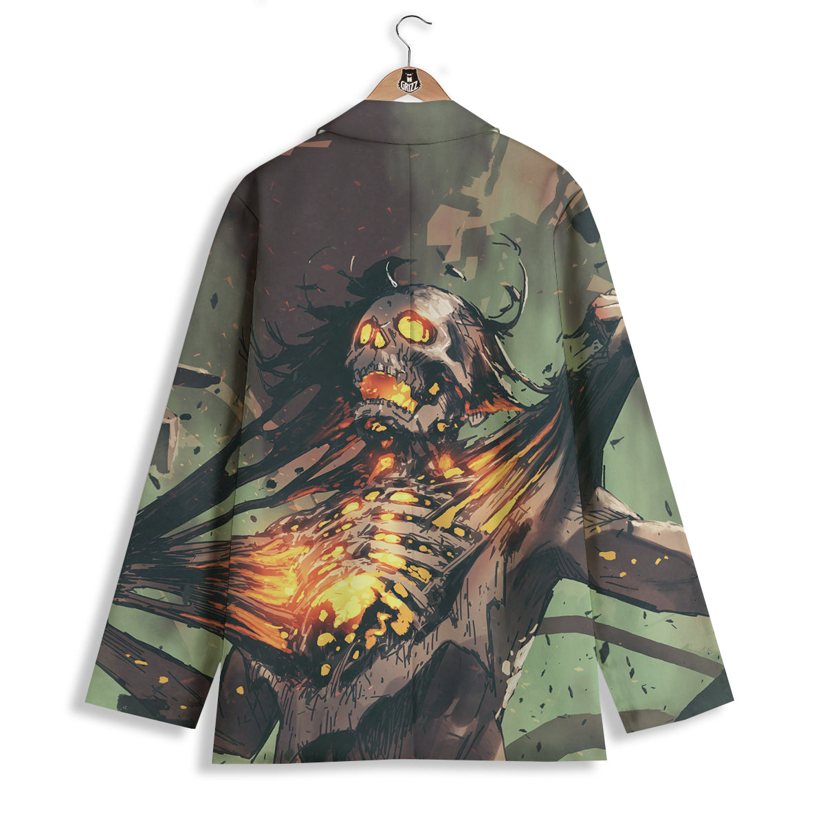 Ghost Skeleton Print Women's Blazer-grizzshop