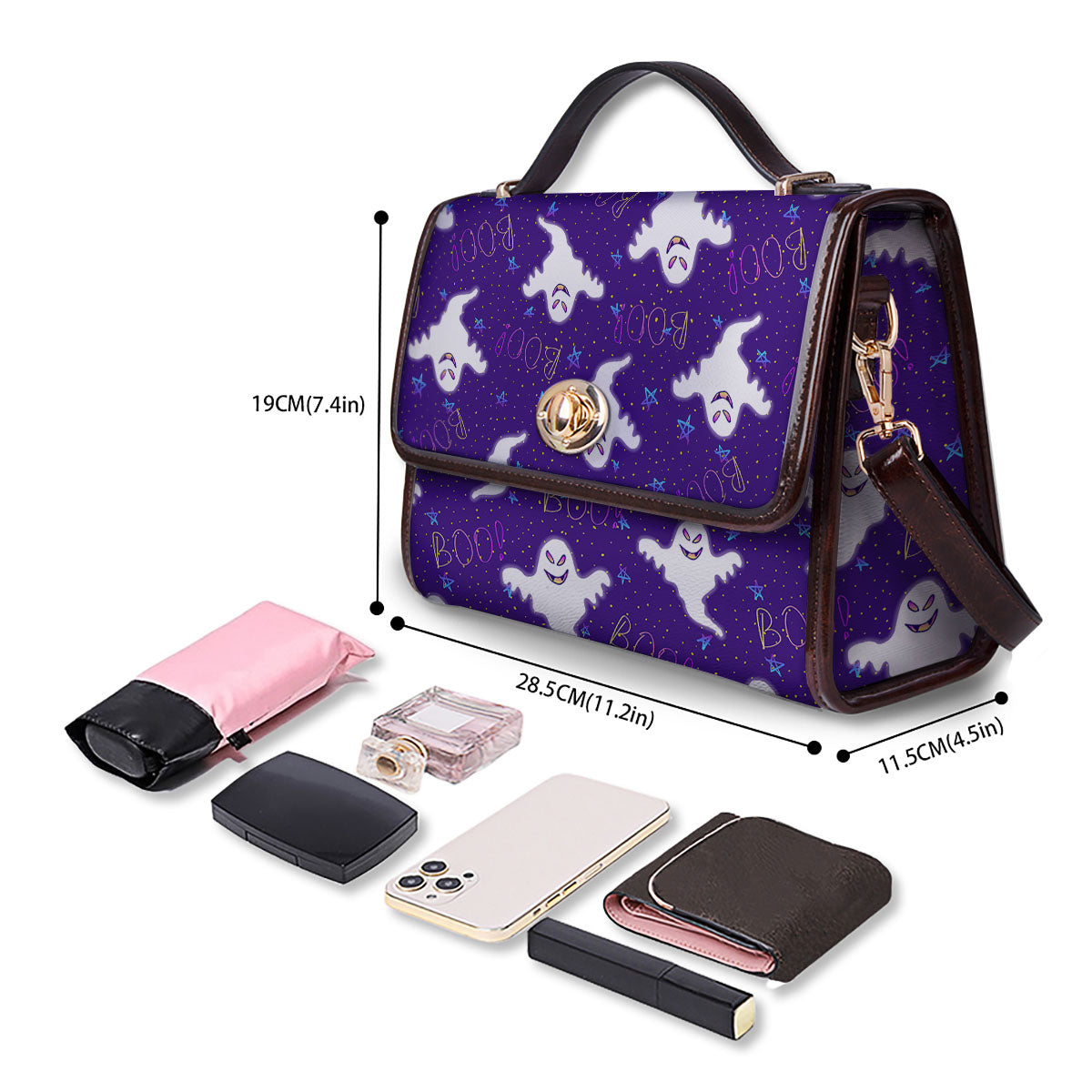 Ghost Happy Halloween Print Pattern Women's Satchel Bag