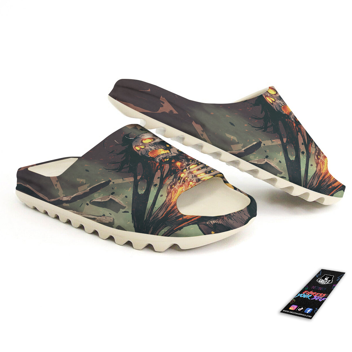Ghost Skeleton Print Sandals-grizzshop