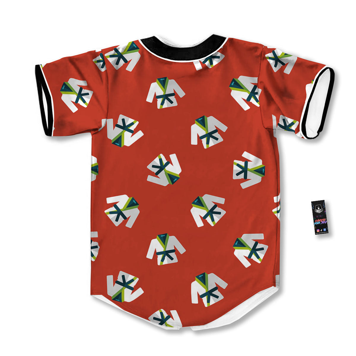 Gi Karate Print Pattern Baseball Jersey-grizzshop