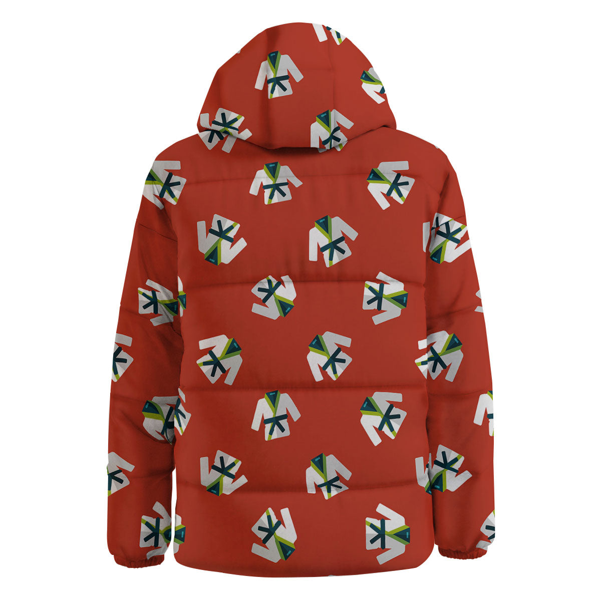 Gi Karate Print Pattern Down Jacket-grizzshop