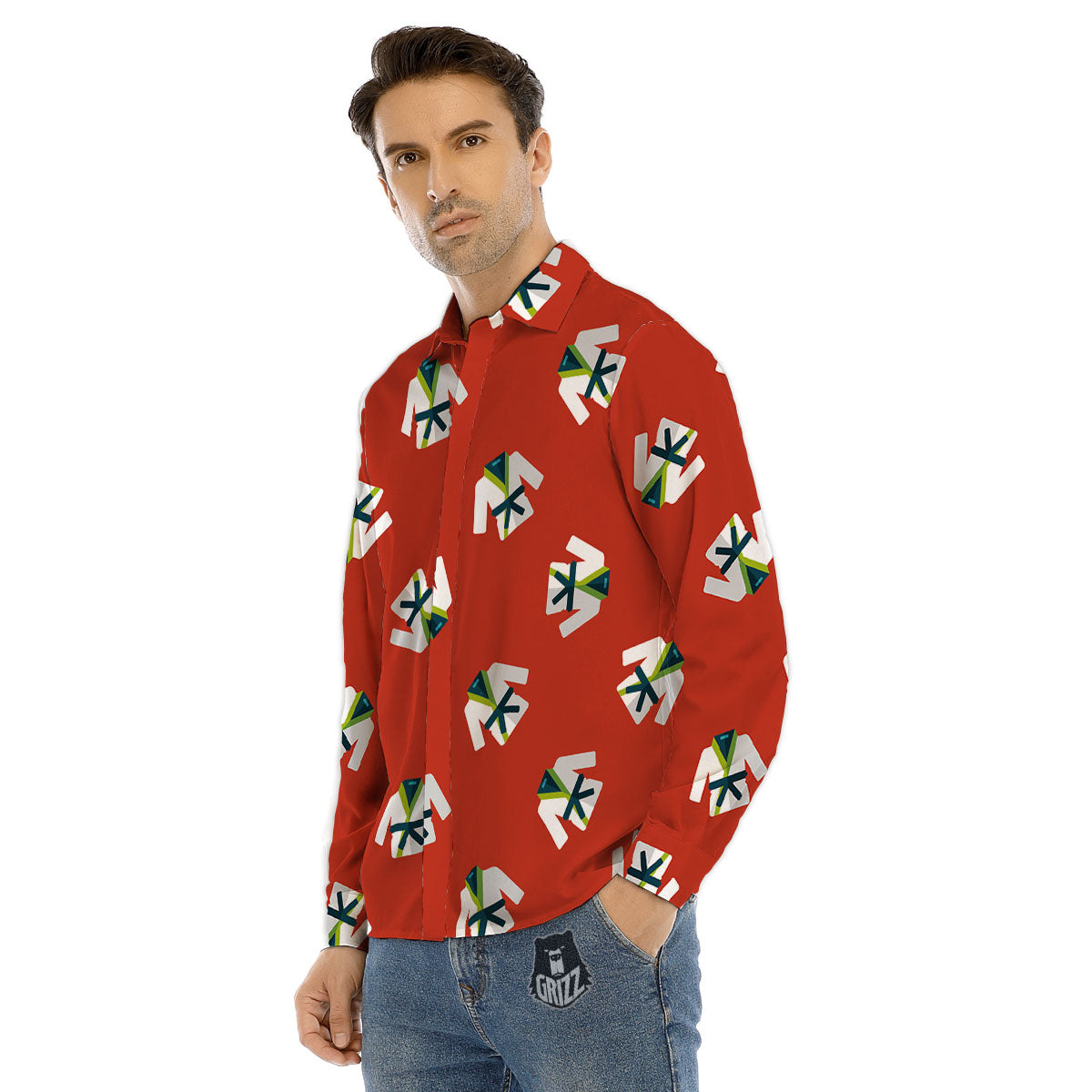 Gi Karate Print Pattern Men's Dress Shirts-grizzshop