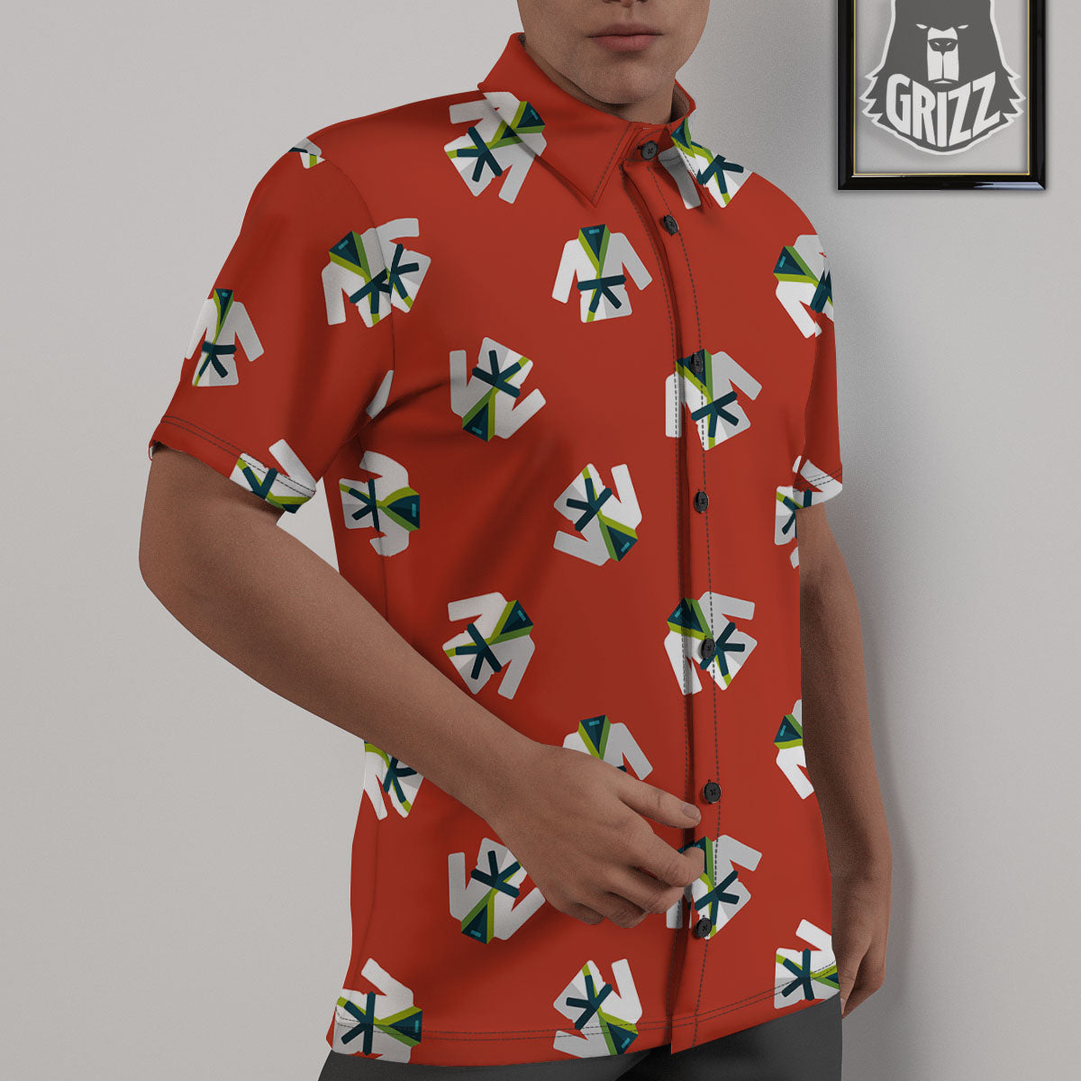Gi Karate Print Pattern Untucked Shirts-grizzshop