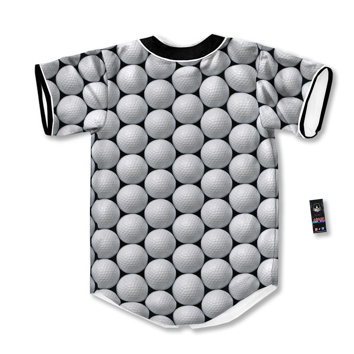 Giant Golf Ball Print Pattern Baseball Jersey-grizzshop